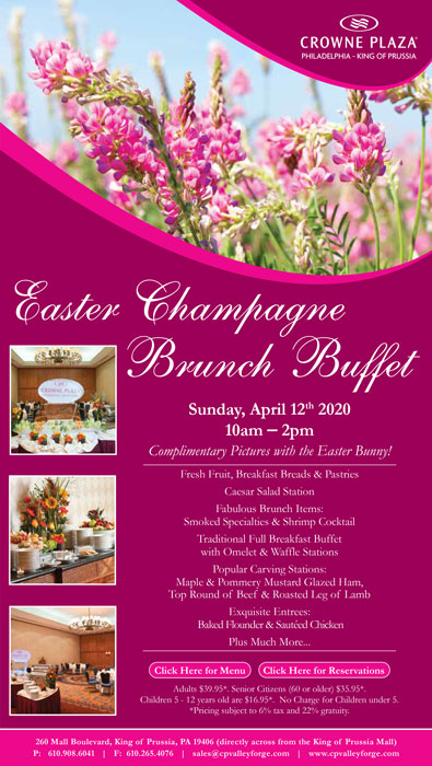 Flyer promoting Easter Brunch at Crowne Plaza